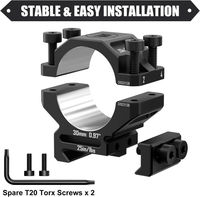 DISCOVERYOPT Store Precision Scope Rings, Precision Pre-lapped Riflescope Mounts for Picatinny Rails - Image 4